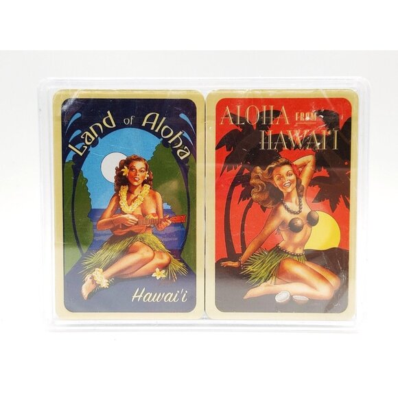 Island Heritage Vintage Aloha Hawaii Land of Aloha Two Decks of Playing Cards - Picture 1 of 3